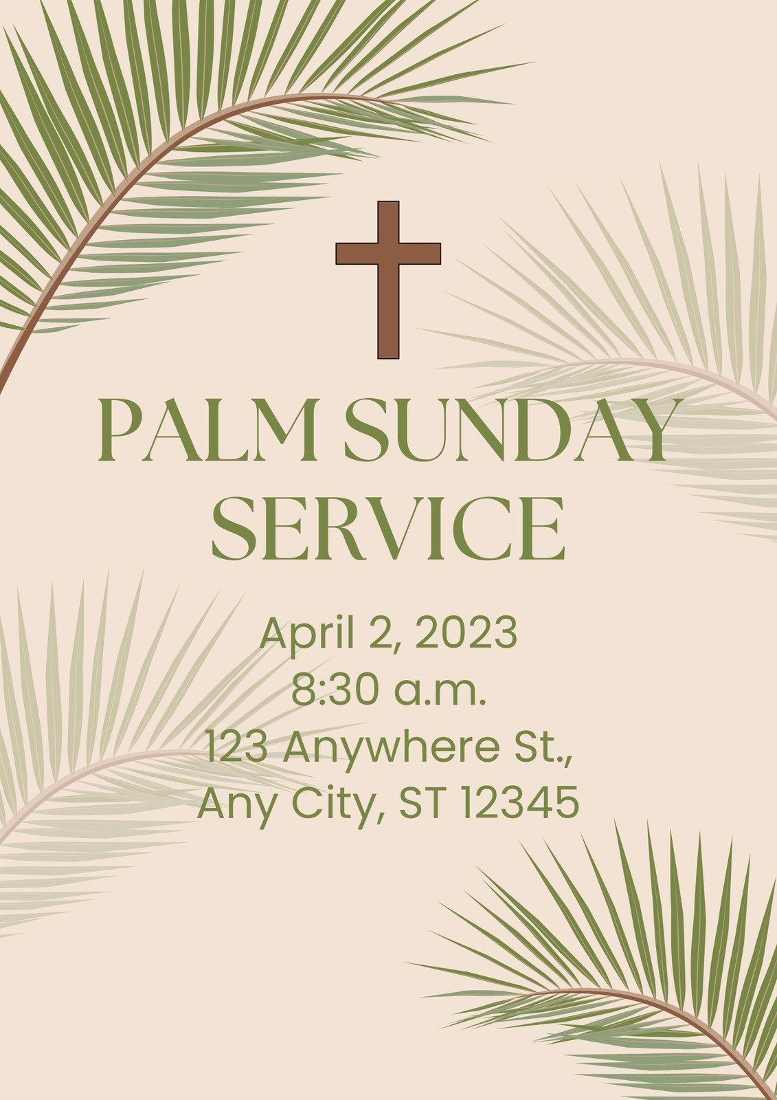Free and customizable palm sunday templates