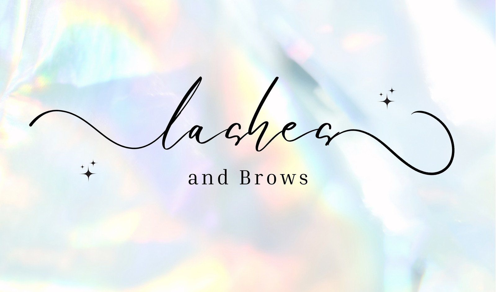 Colourful Pastel Holographic Rainbow Professional Lash and Brows Business Card