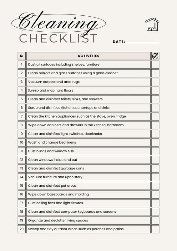 Office Supplies Checklist Printable