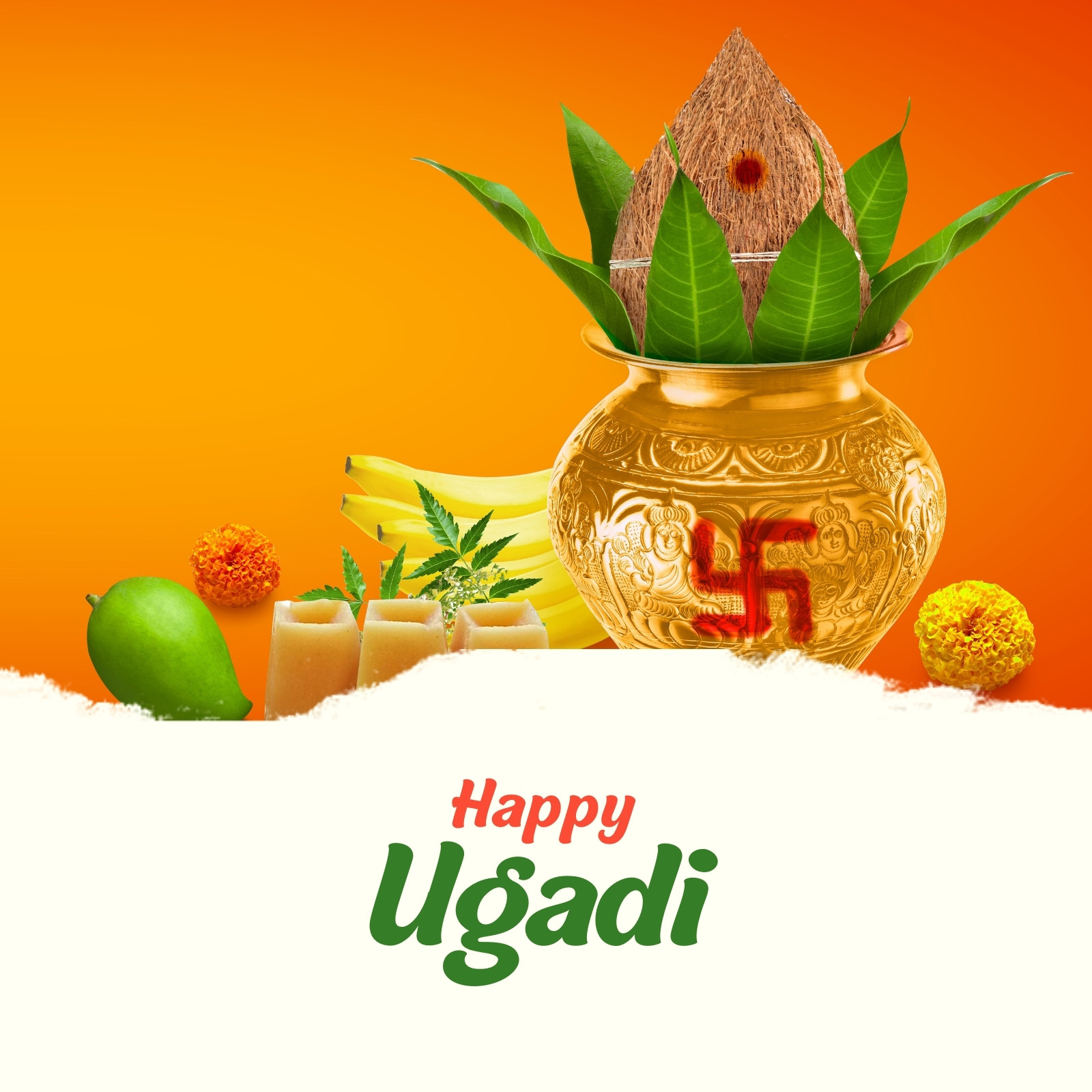 Happy Ugadi Festival Gudi Padwa Vector Illustration Colorful Decorative  Festival Stock Vector by ©NeKiArt 246279384