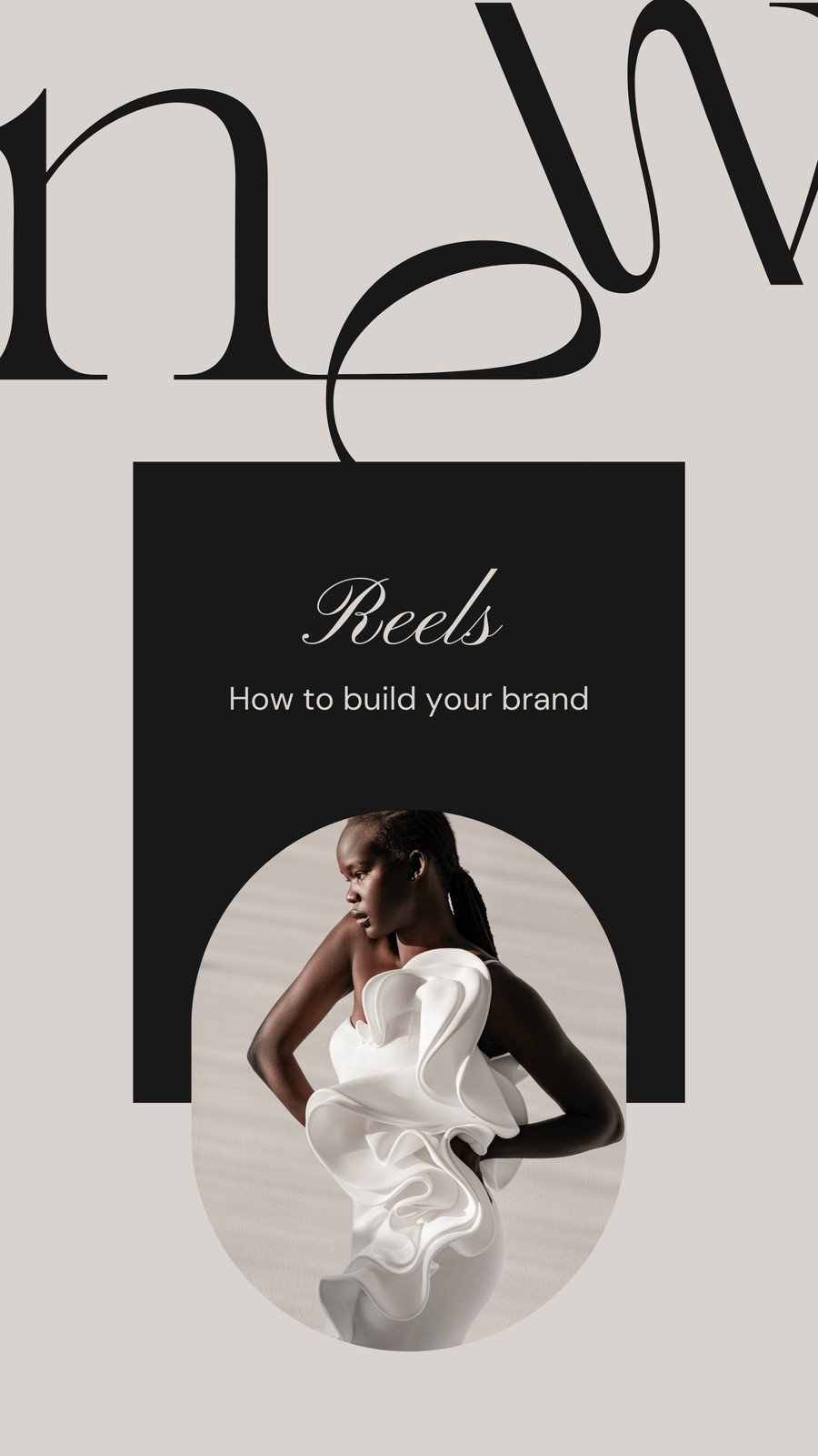 Beige Fashion Clothing Brand Reels Cover Instagram Story Template and Ideas  for Design