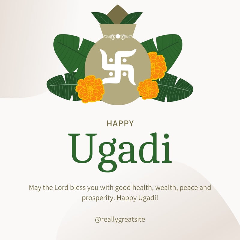 Free Vector | Watercolor ugadi with leaves and nature