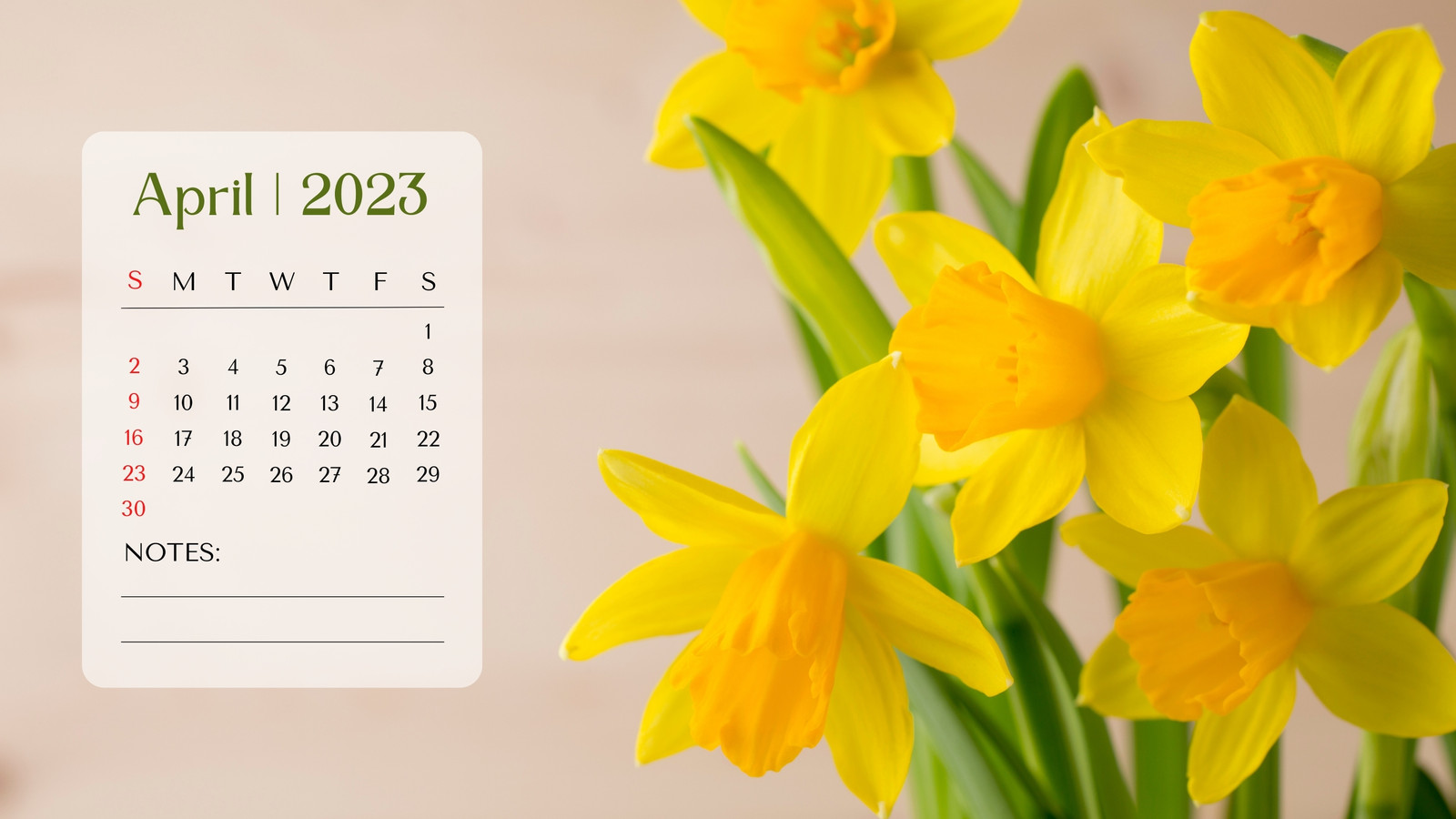 April 2023 Calendar Desktop Wallpapers  PixelsTalkNet