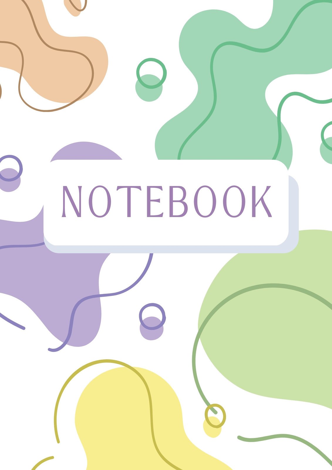 Colorful Simple Cute Blob Notebook Cover A4 Document