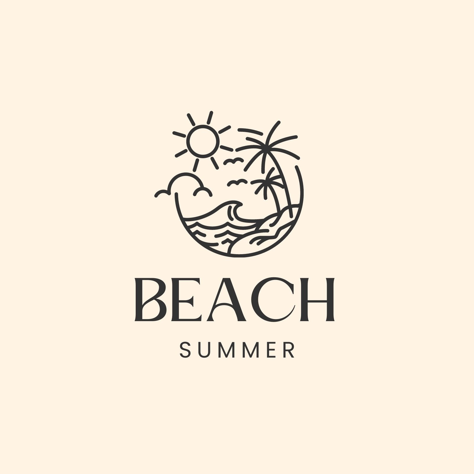 11 Beautiful Sandy Beach Logos — Medialoot