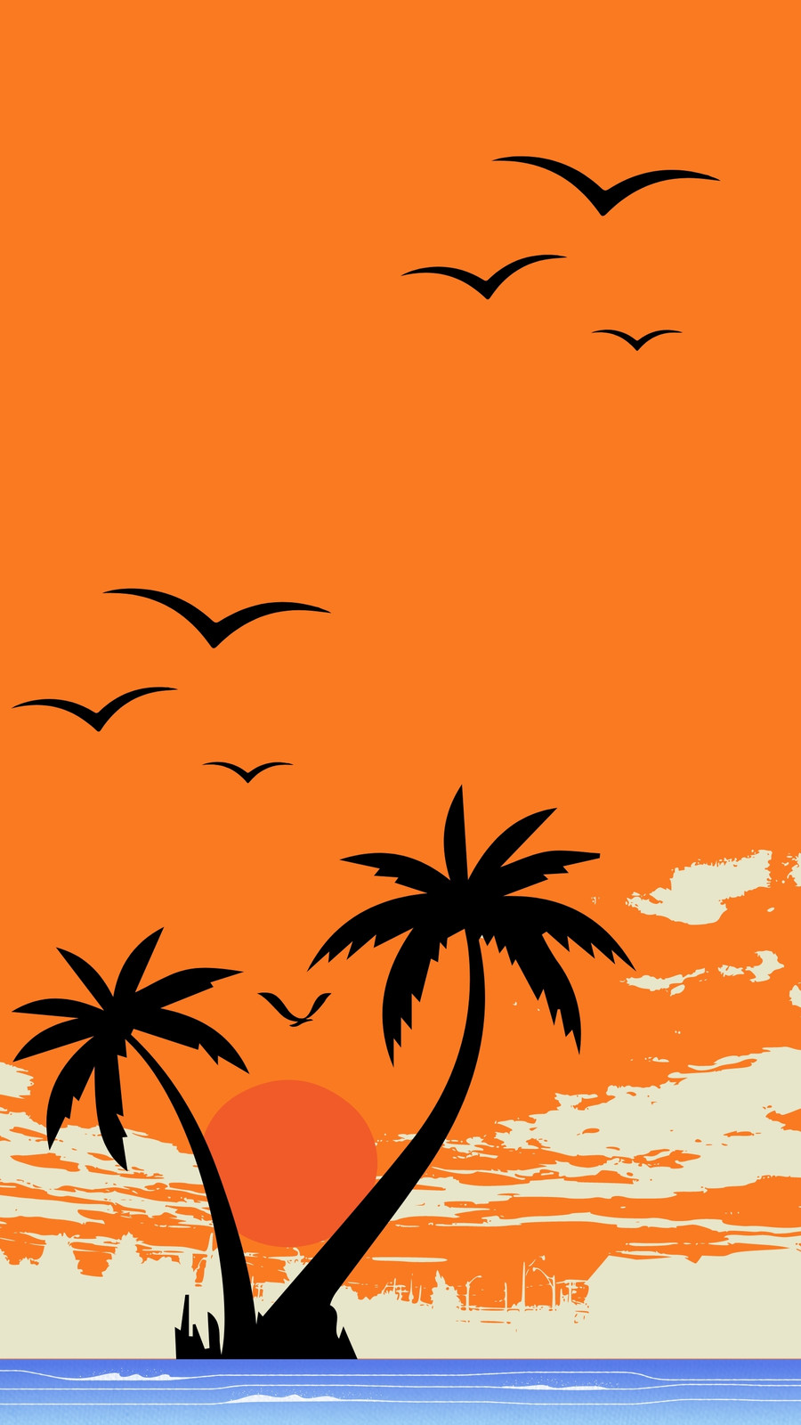 Orange Sunset Exclusive Wallpaper