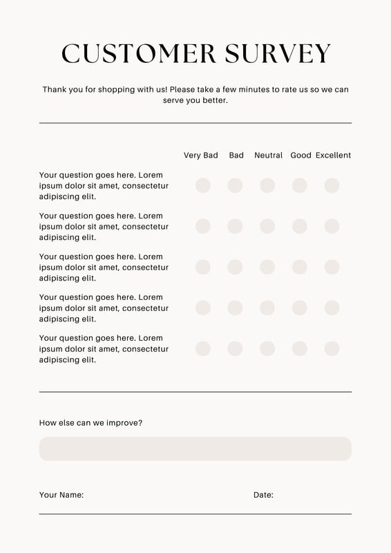 Free and customizable survey templates