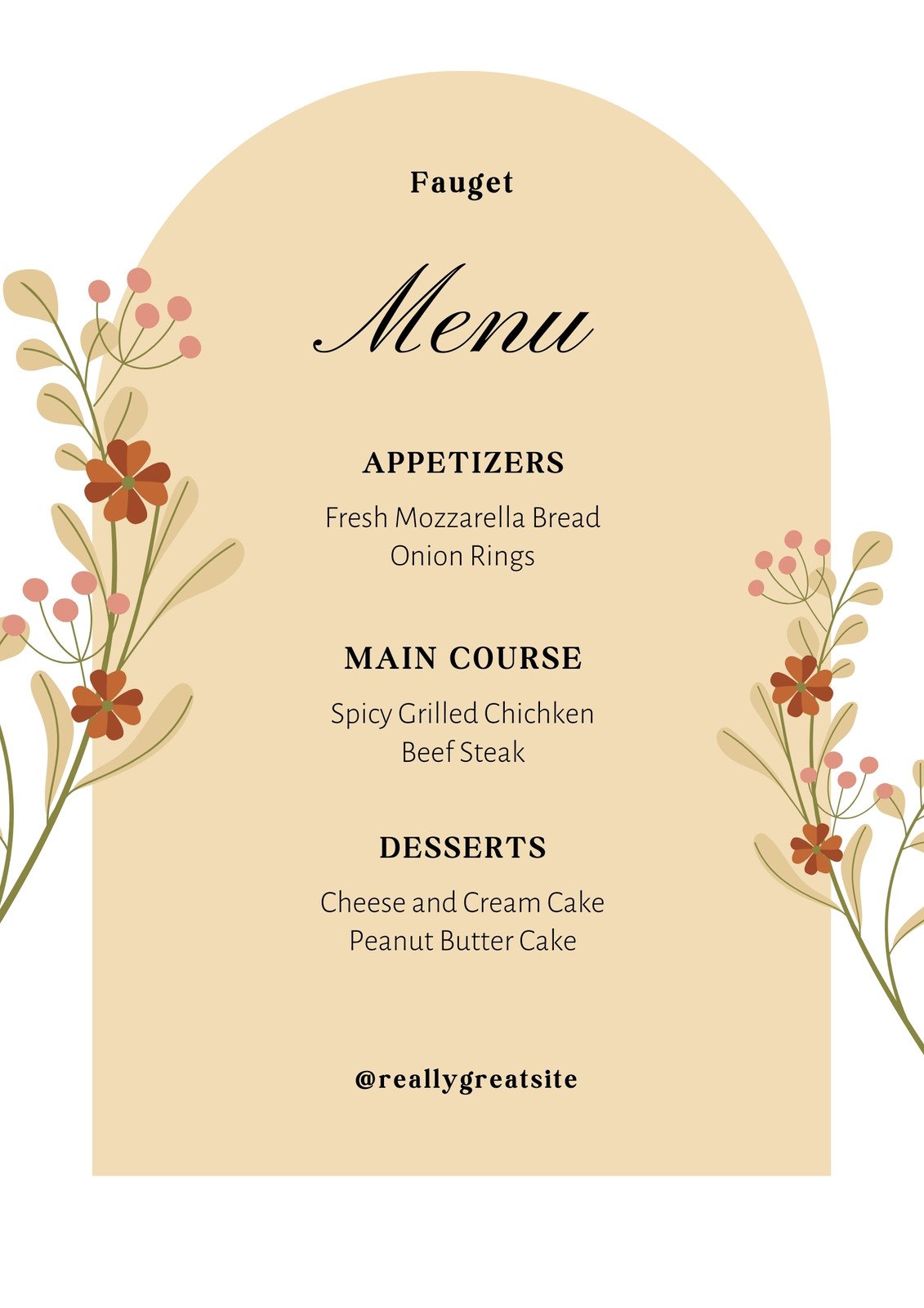 Free printable, customizable wedding menu templates | Canva