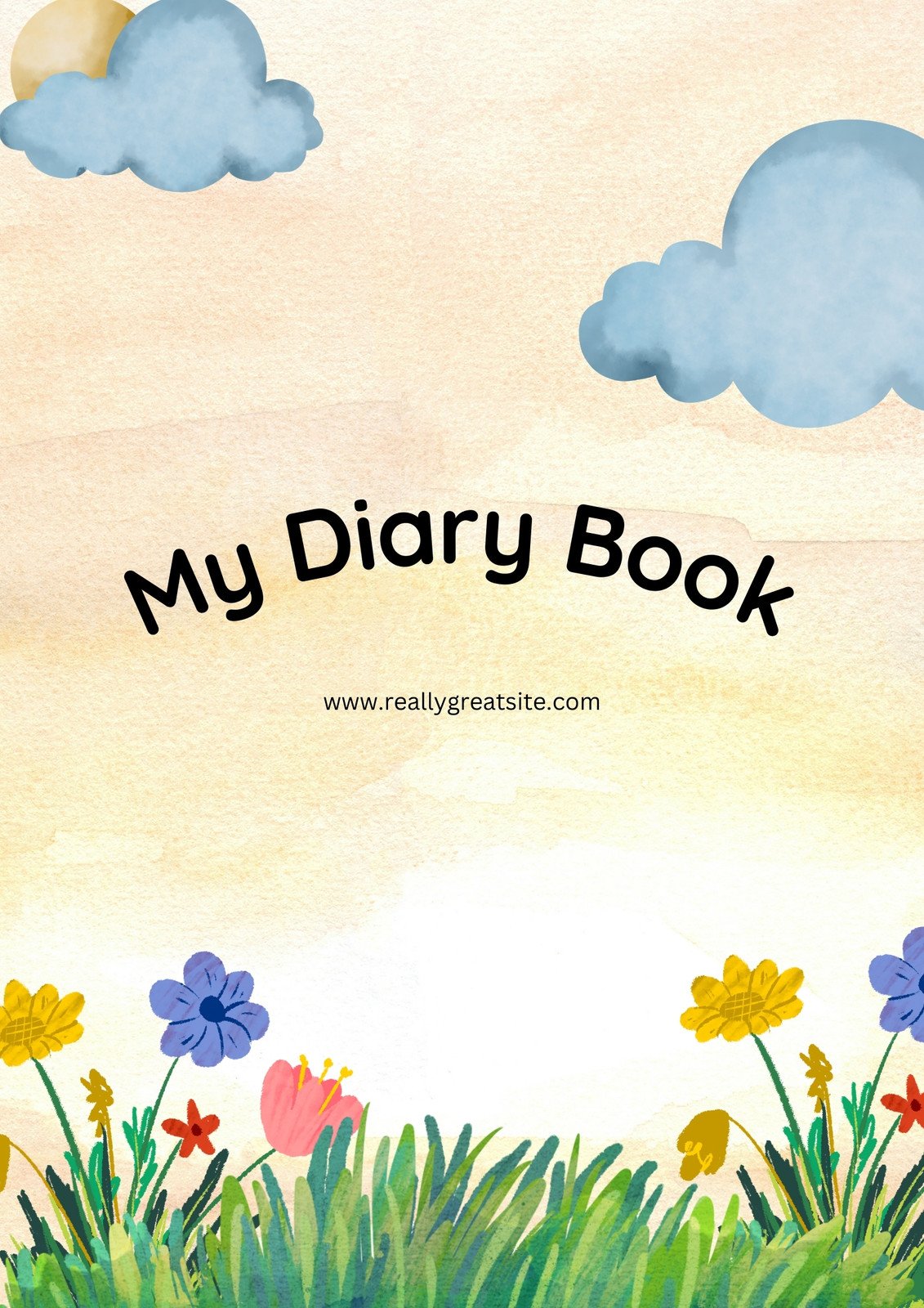 Orange Yellow Playful Pastel Cover Diary Book A4 Document