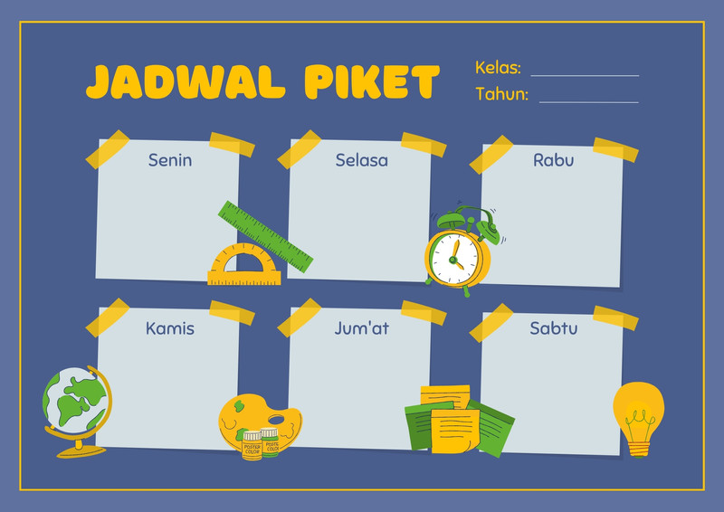 Gunakan Template Jadwal Kelas Keren Gratis Canva 7870