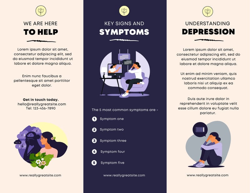 Free mental health brochure templates to edit and print | Canva