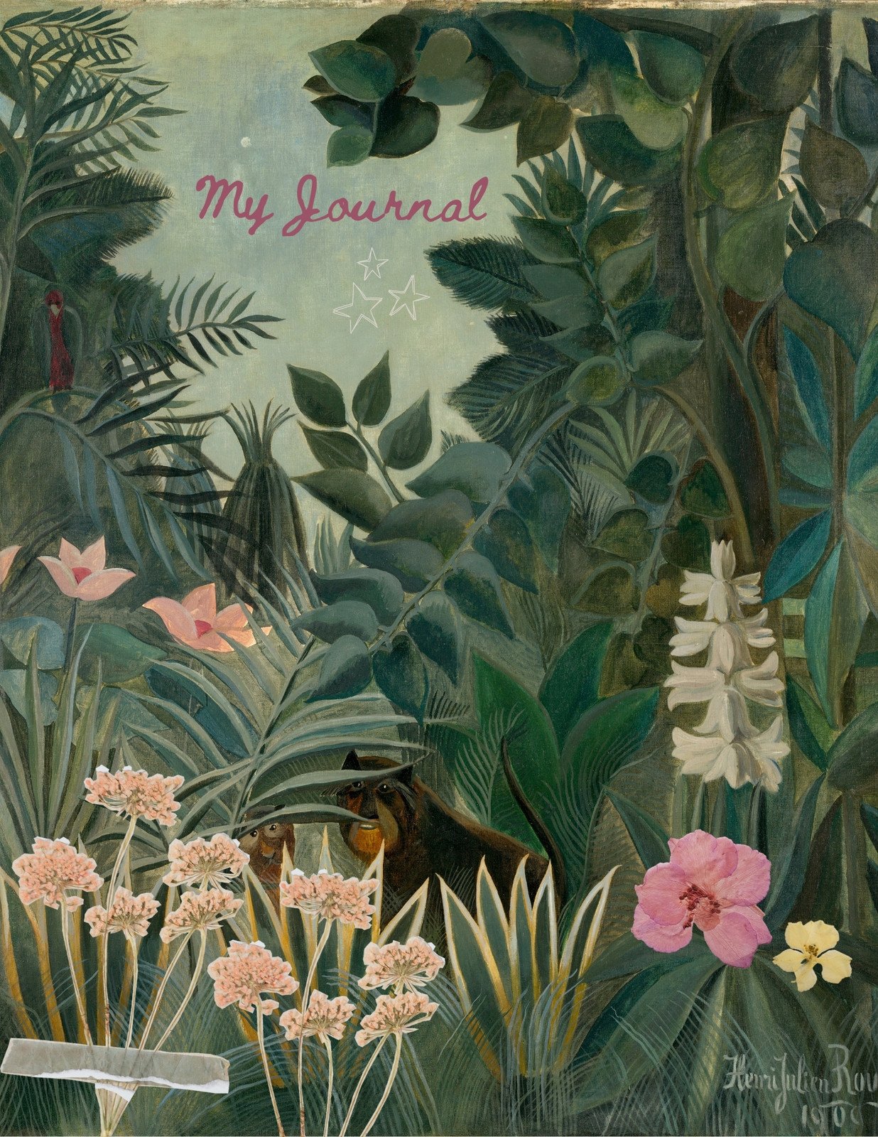 Vintage Scrapbook Rousseau Jungle Notebook Cover