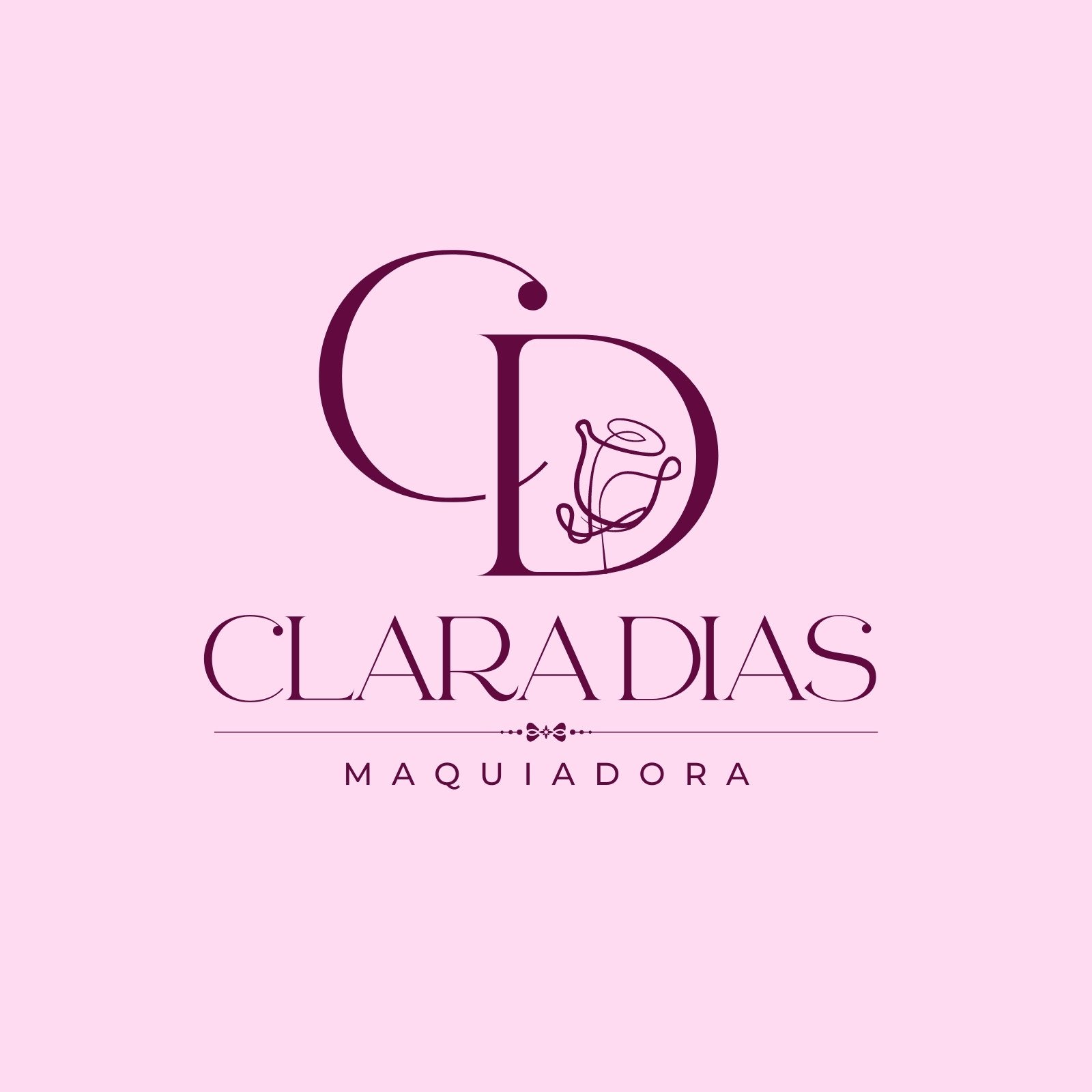 Logotipo para maquiadora delicado rosa