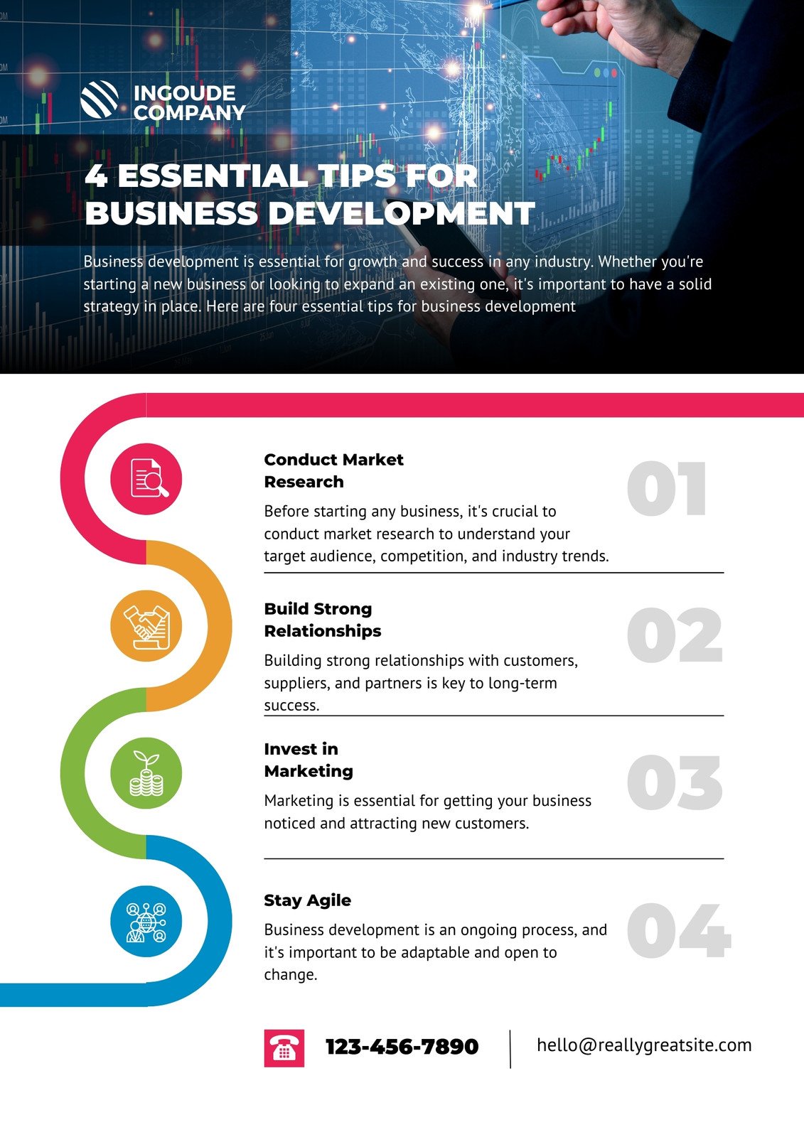 Modern Business Development Tips Infographic Flyer