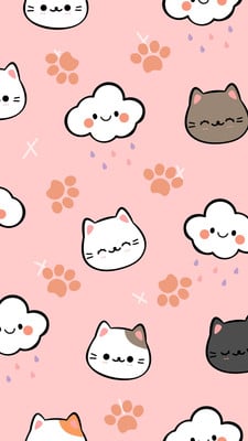 Download Aesthetic Pink Kawaii Gray And White Kittens Wallpaper  Wallpapers com