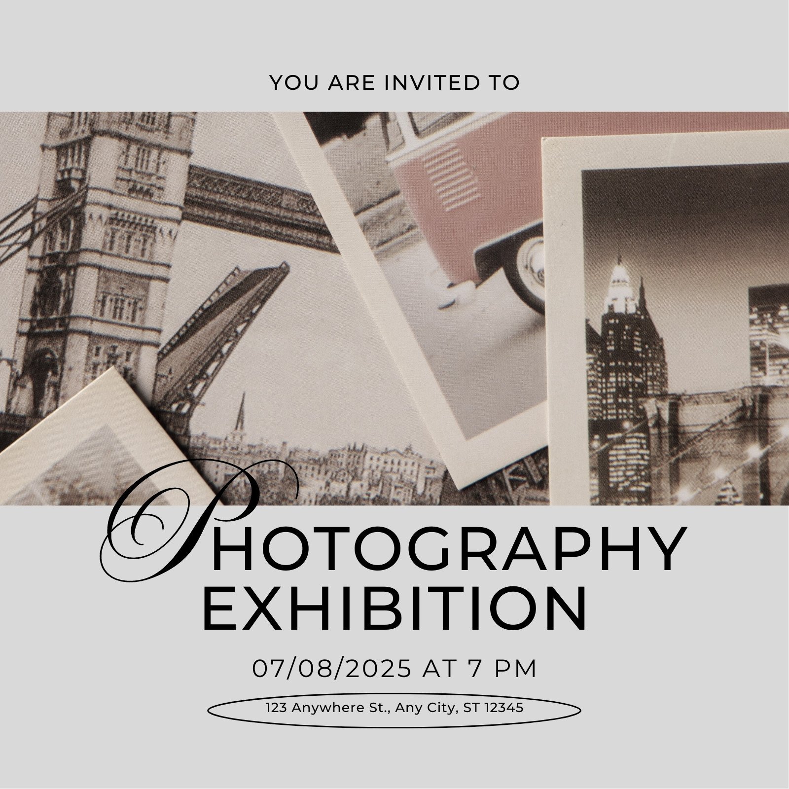 Free to edit and print exhibition invitation templates