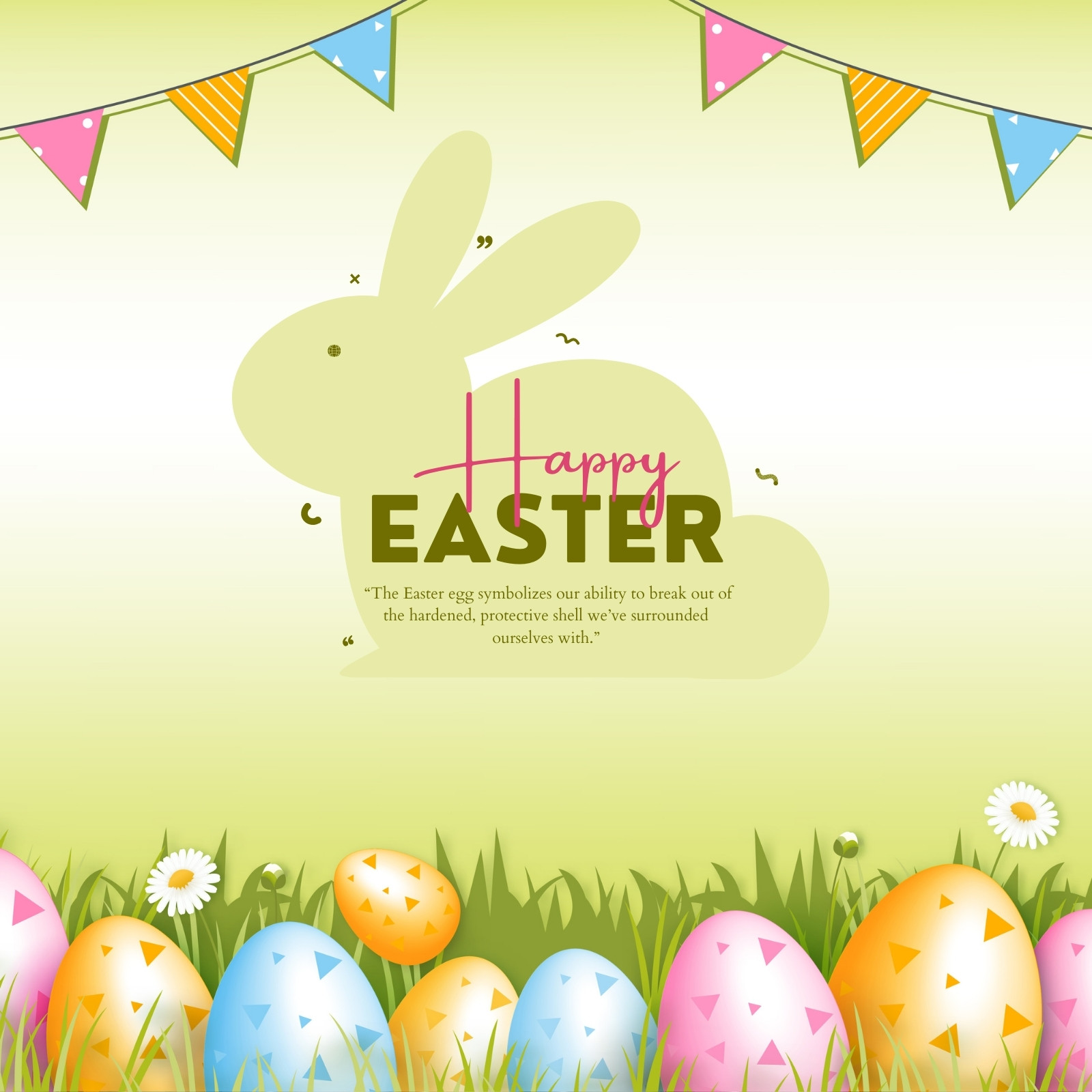 Premium Vector  Happy easter day with cross and basket with fish over  landscape background