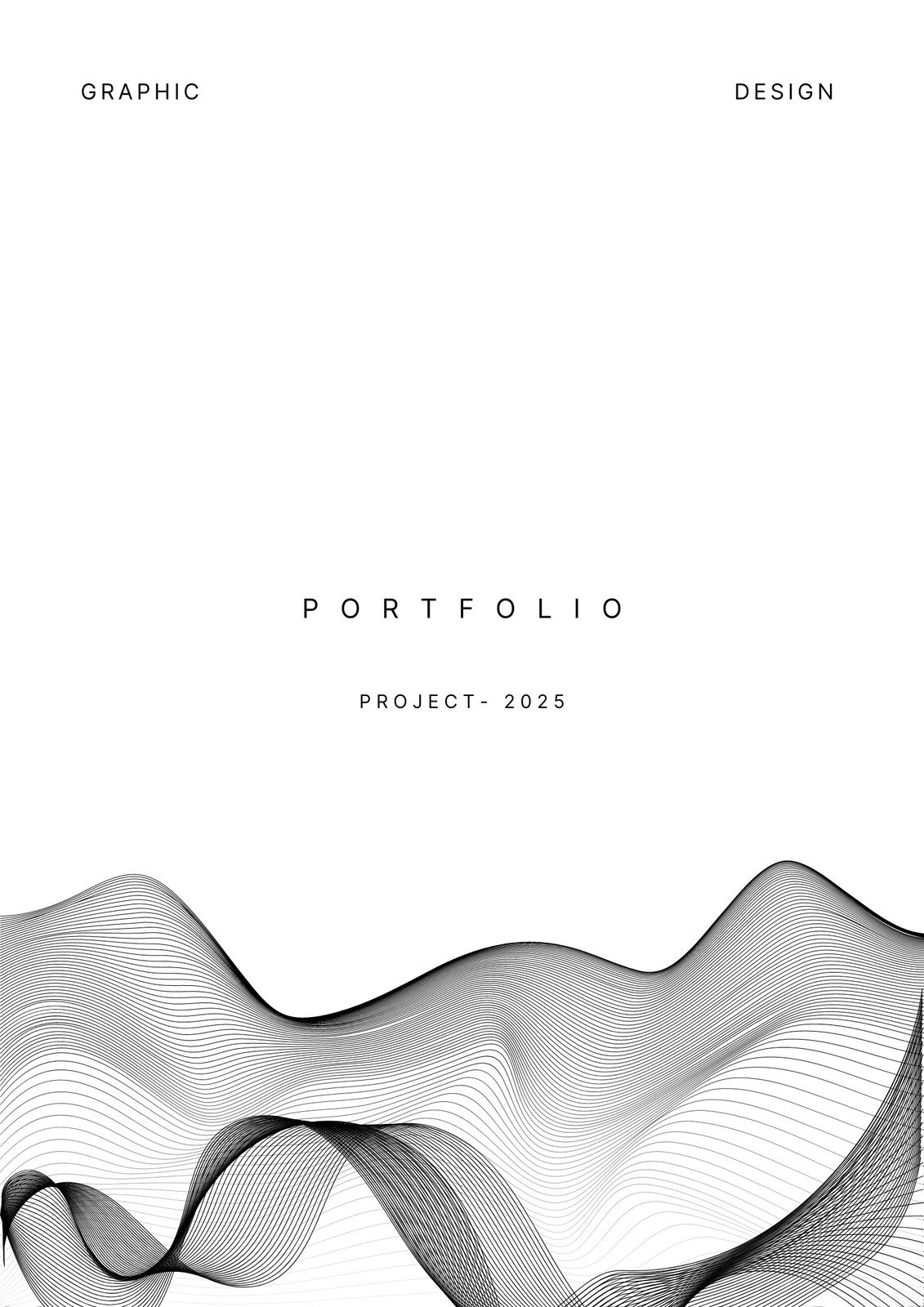 White Modern Wave Graphic Designer Portfolio Cover a4 Document
