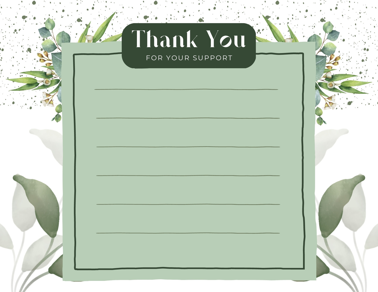 Green Vines Wedding Thank You Card - Templates by Canva
