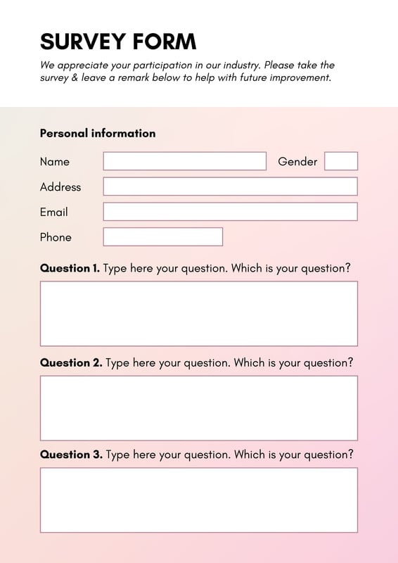 Survey Participation Form