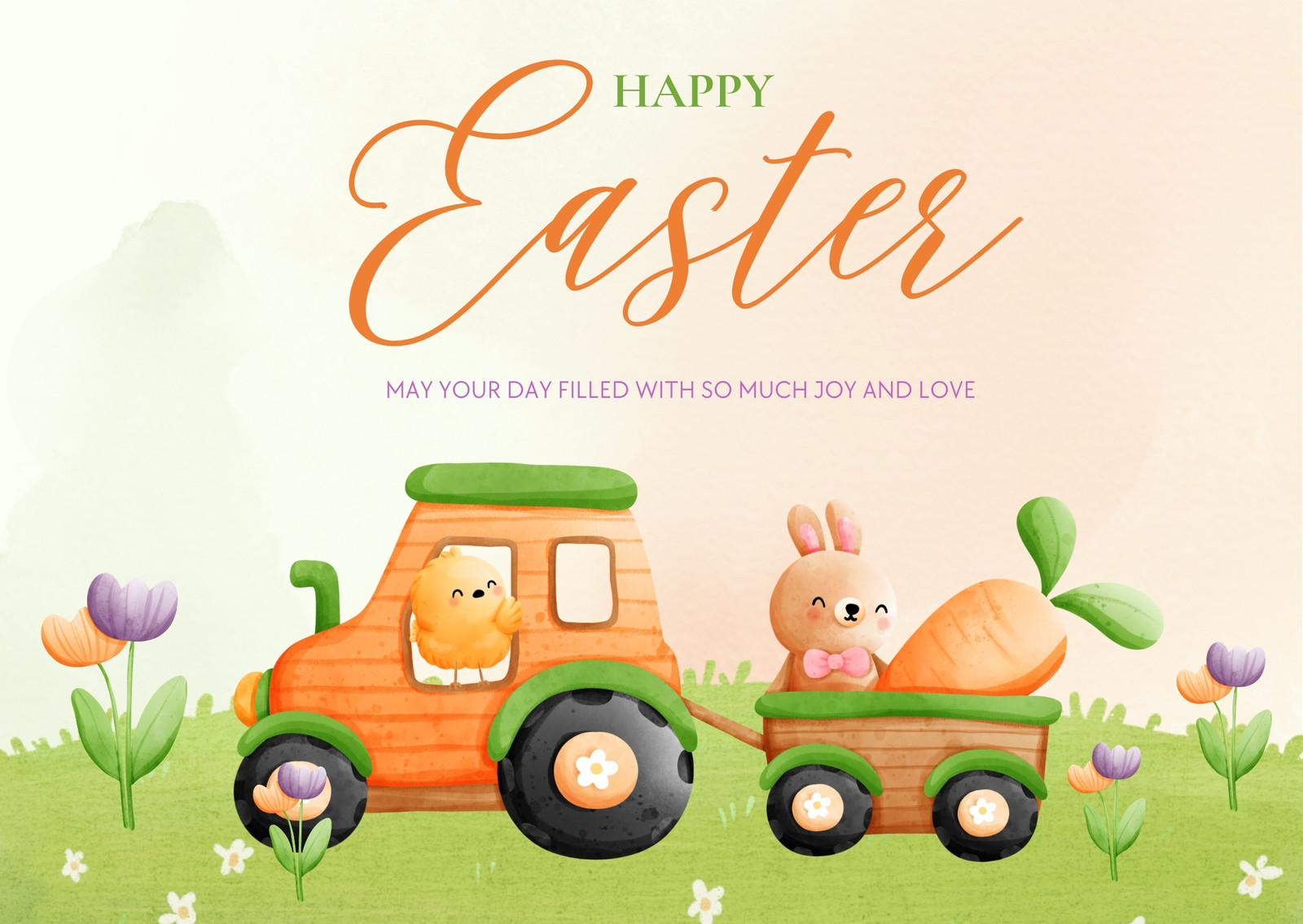 4 colorful, printable Easter cards to give to friends and family