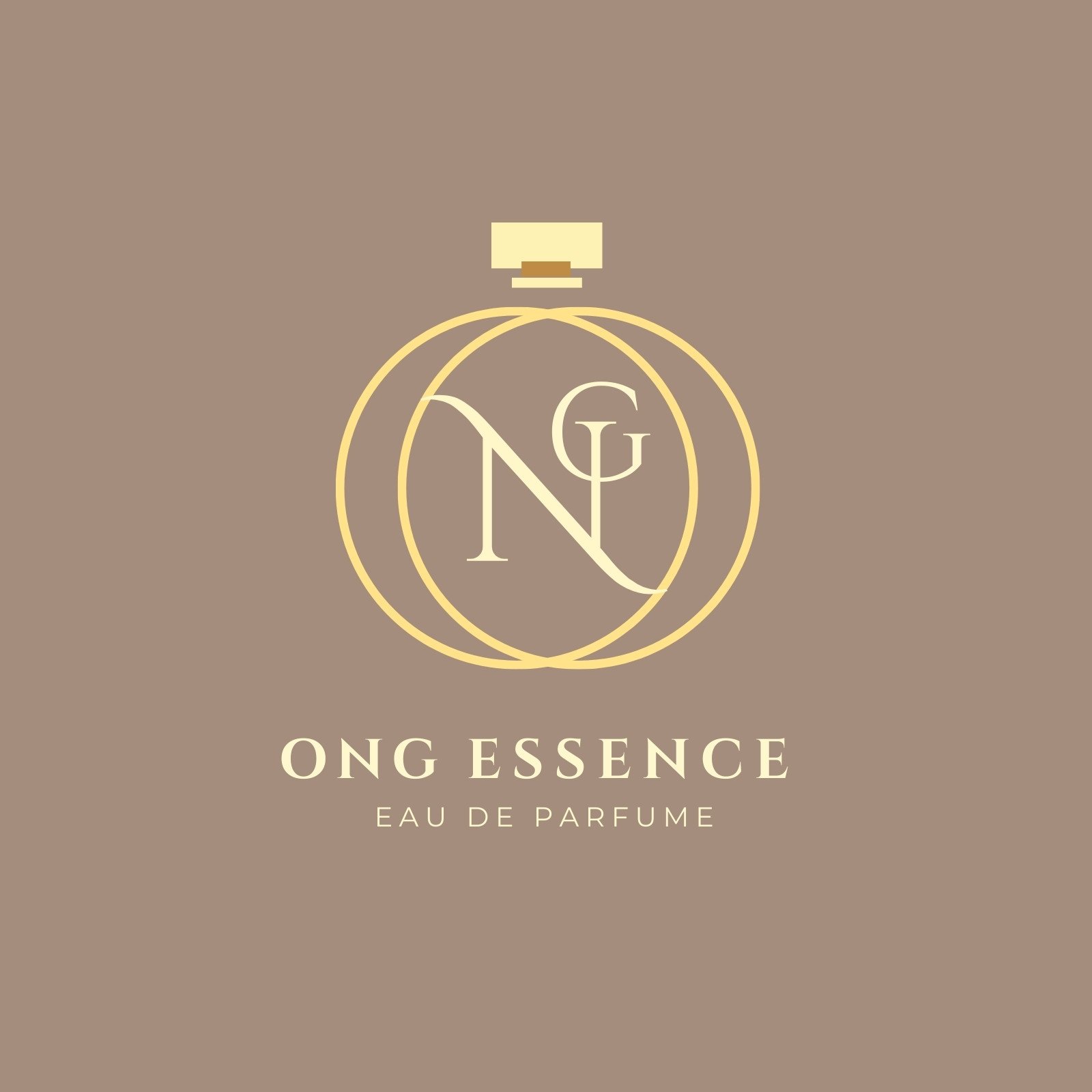luxury perfume bottle logo design with golden color inspiration