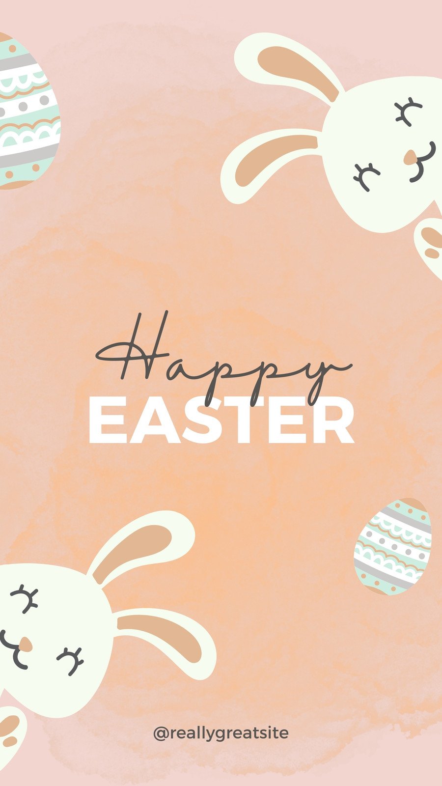 Cute Easter Bunny with Colorful Eggs 4K wallpaper download