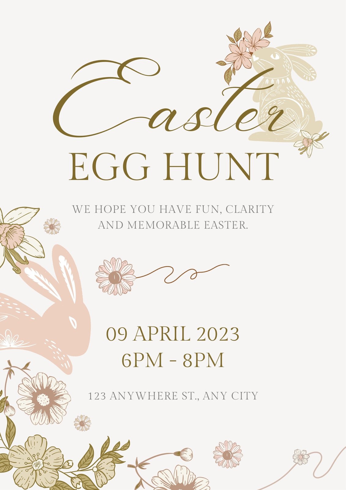 White Illustrated Easter Egg Hunt Poster