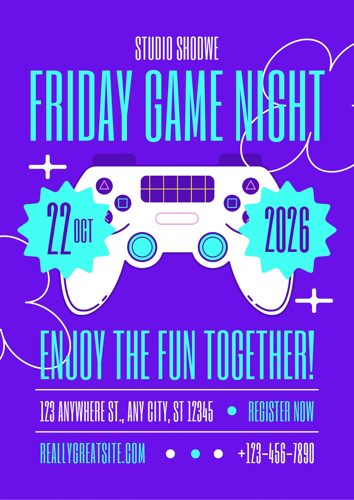 Free game night poster templates to edit and print