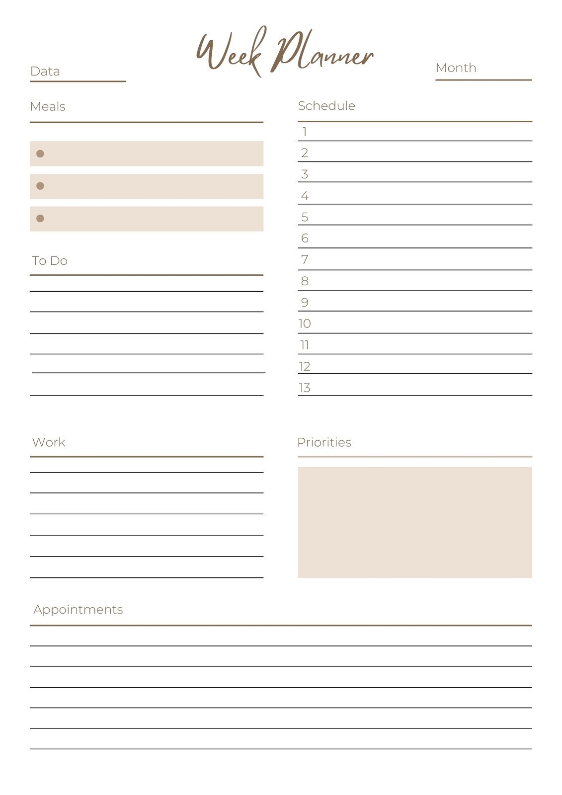 Beige Minimalist To Do List Planner template