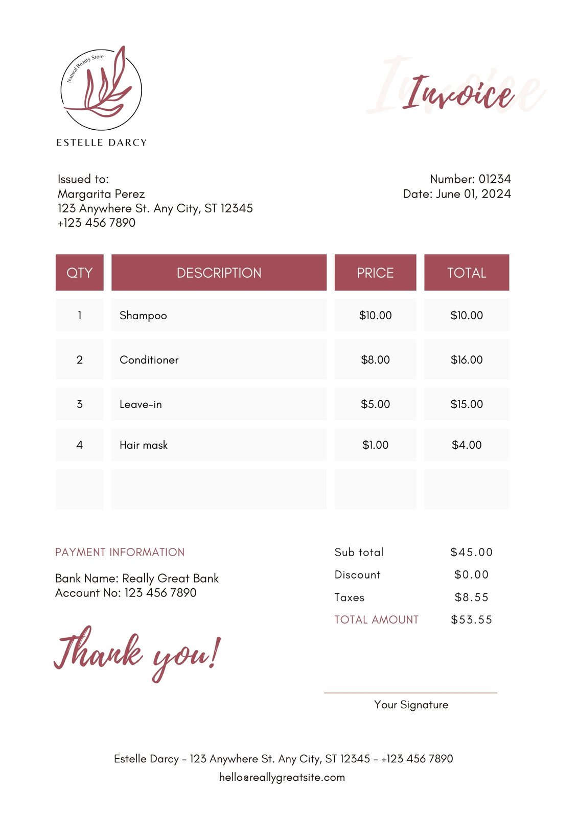 Page 2 - Free printable, customizable service invoice templates