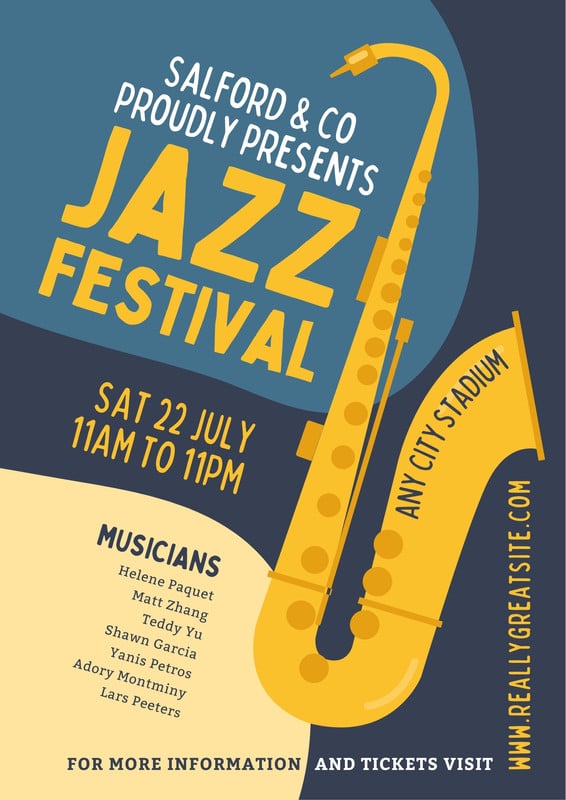 Free, printable, customizable jazz poster templates | Canva