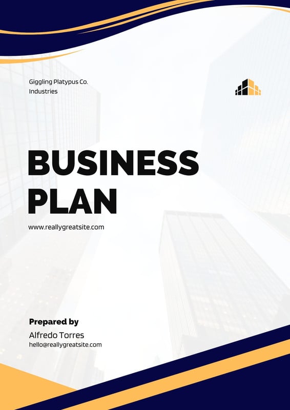 cover page for business plan sample pdf