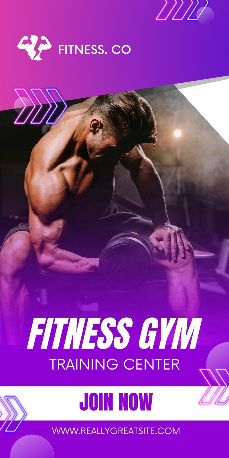 Edit for free this Gradient Neon Body Fitness Gym Twitter Header