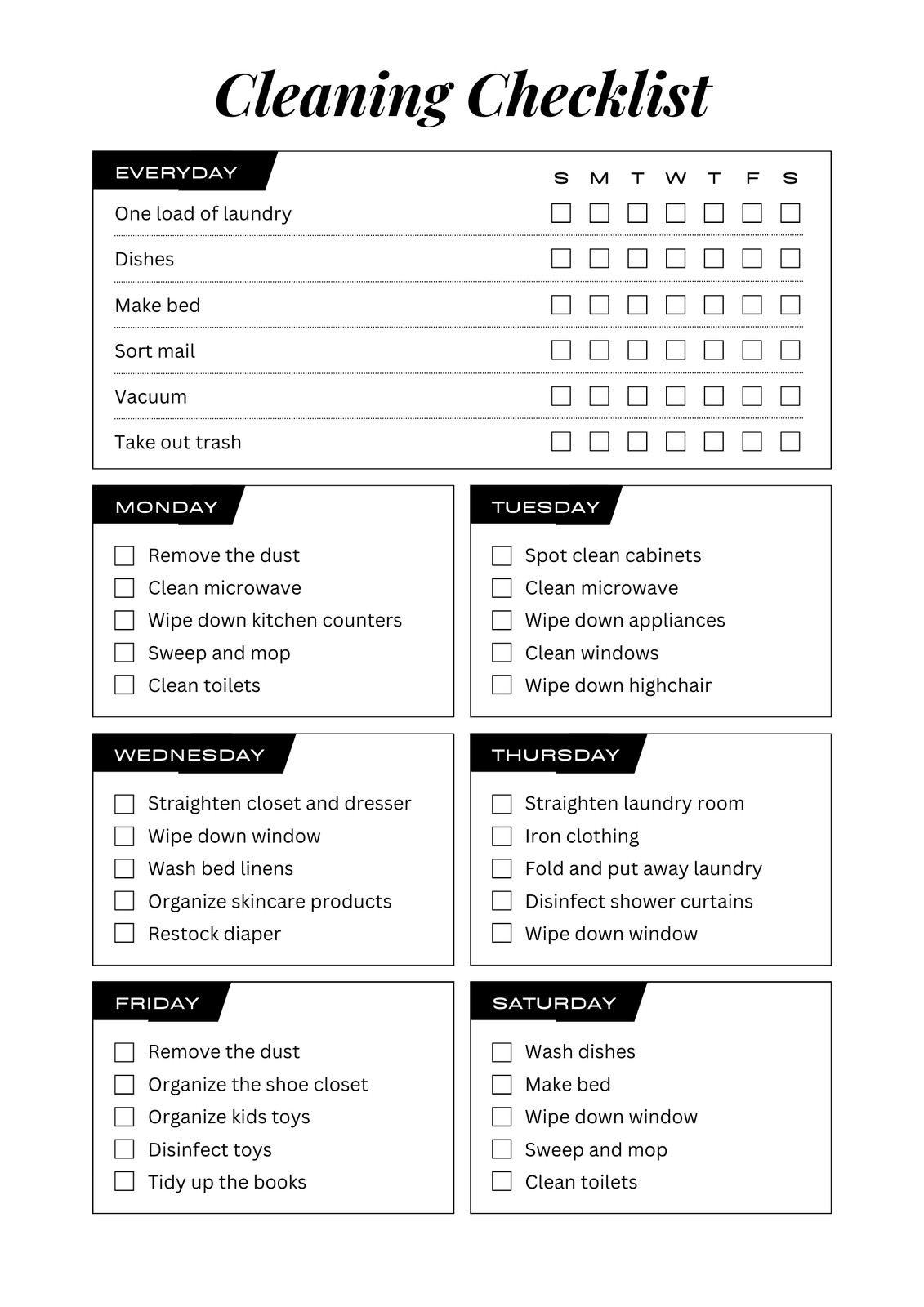 A 5-star restaurant kitchen cleaning checklist