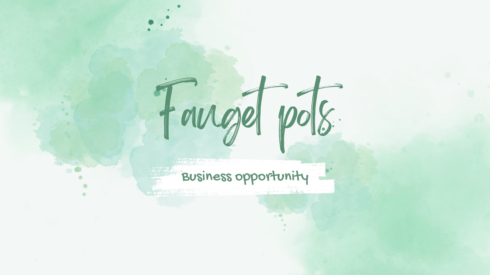 Green watercolor sales business opportunity presentation