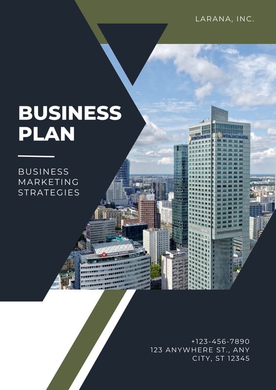 business plan cover on