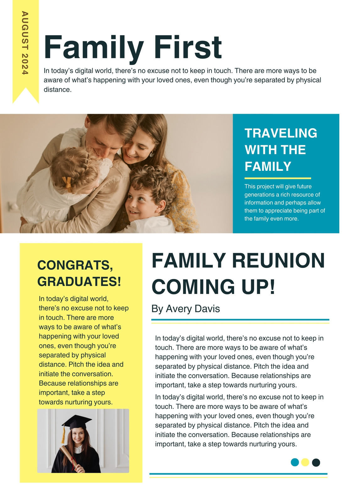 family reunion program templates