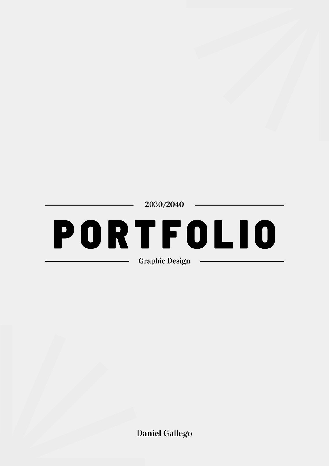 Black and White Simple Portfolio Cover Page