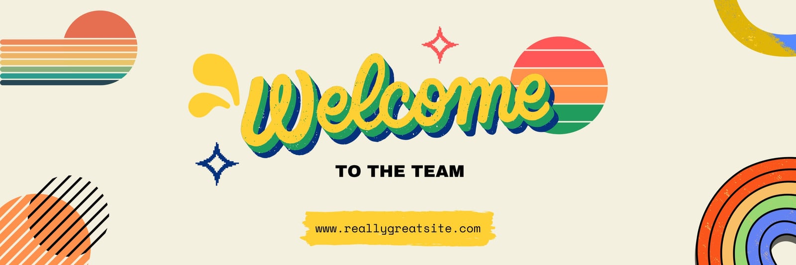 Pastel Retro Welcome to the team twitter header