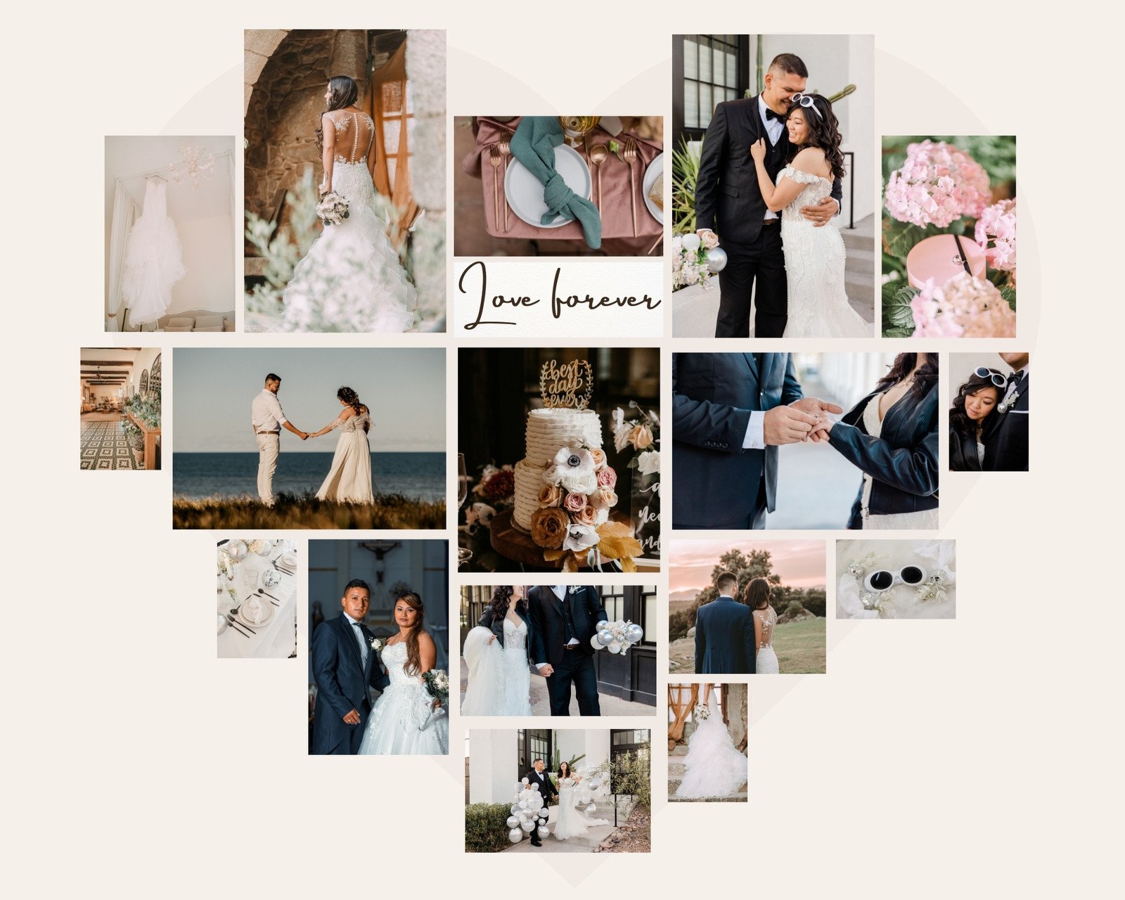 Personalized Wedding Photo Collage Canvas, Gift For Newly Married