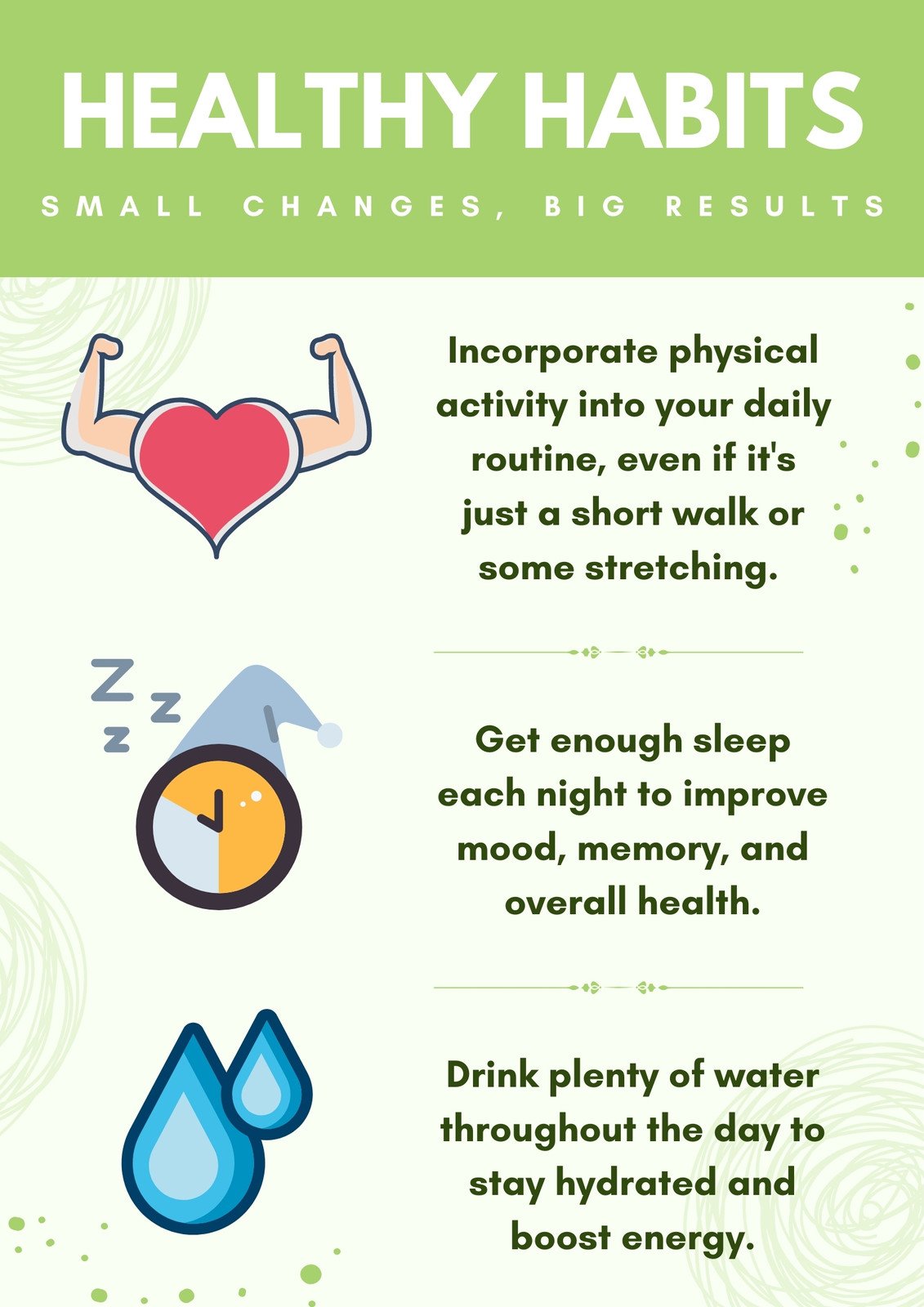 Green Modern Healthy Habits Poster
