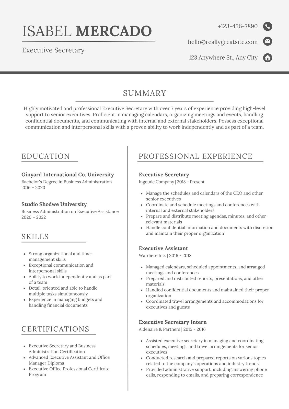Traditional Resume Templates  Black & White Resume Templates for