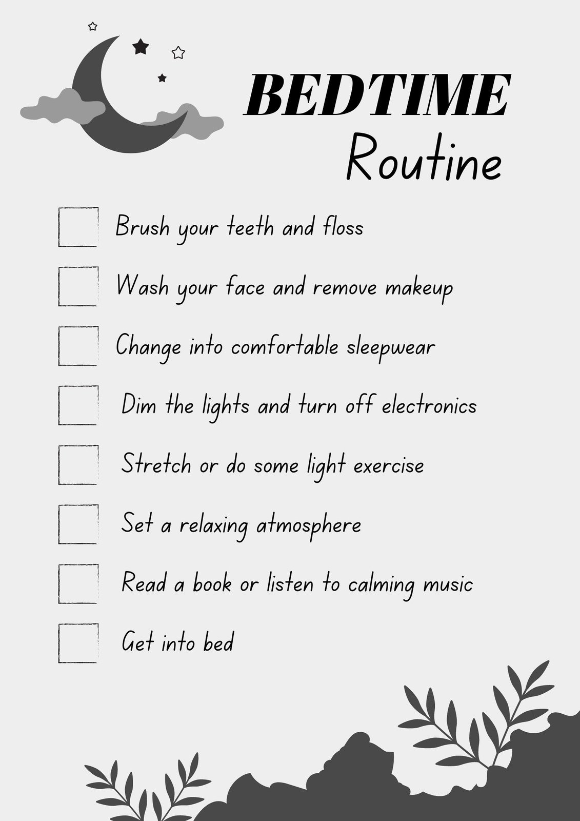 routine checklist