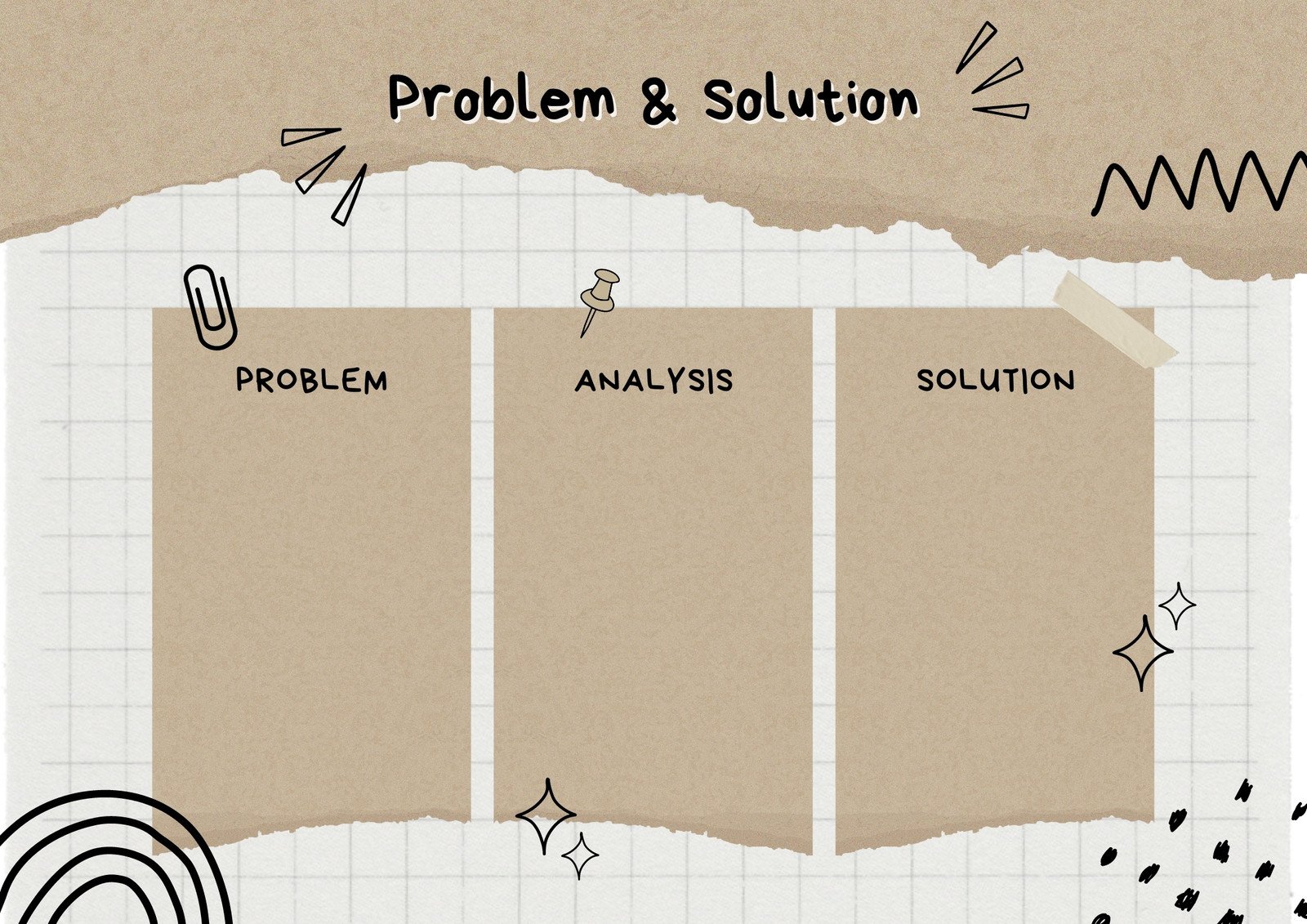Brown Scrapbook Business Problem and Solution Graphic Organizer