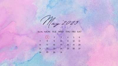 Free May 2023 Calendar Wallpaper