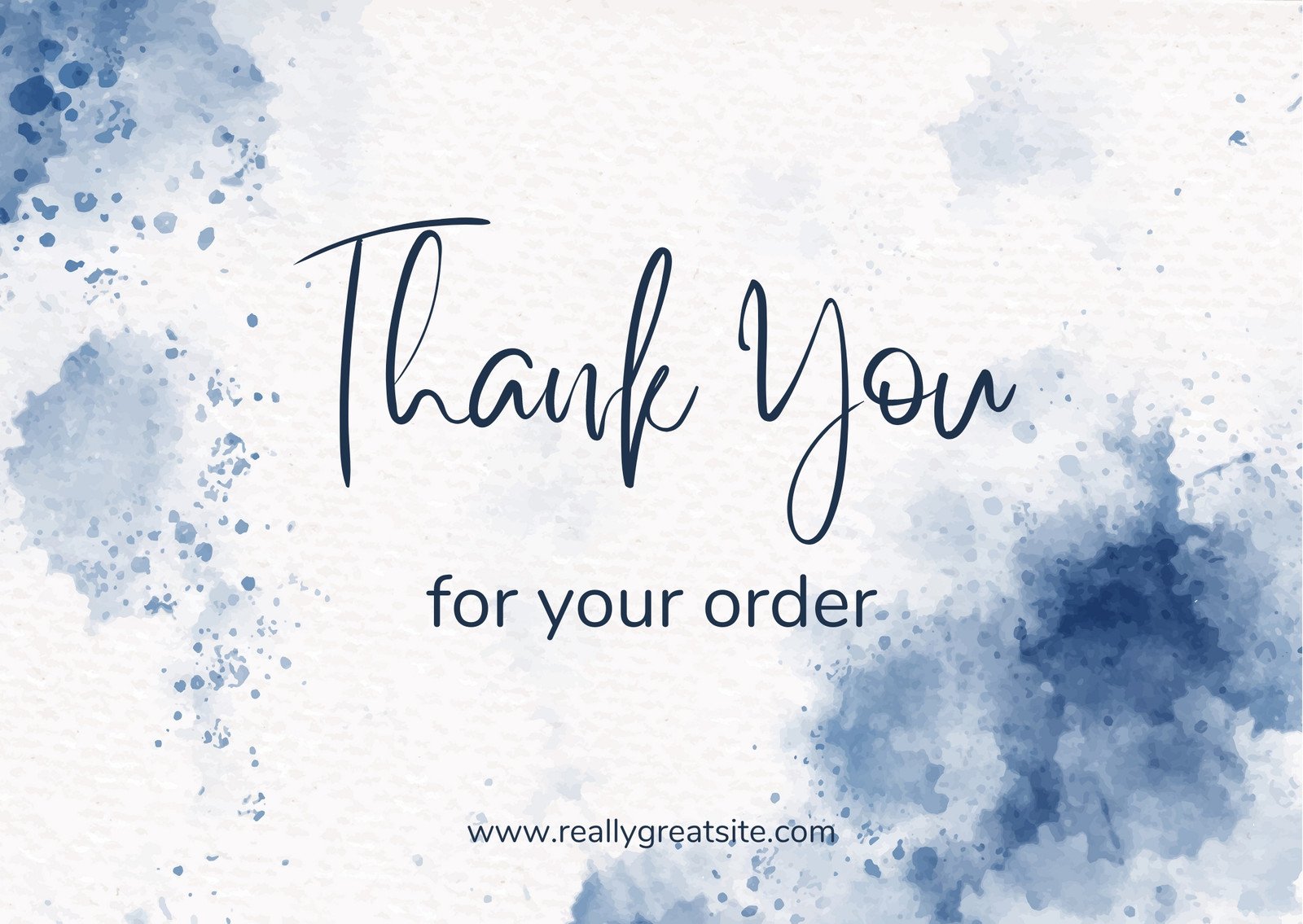Blue White Modern Watercolor Background Thank You Card