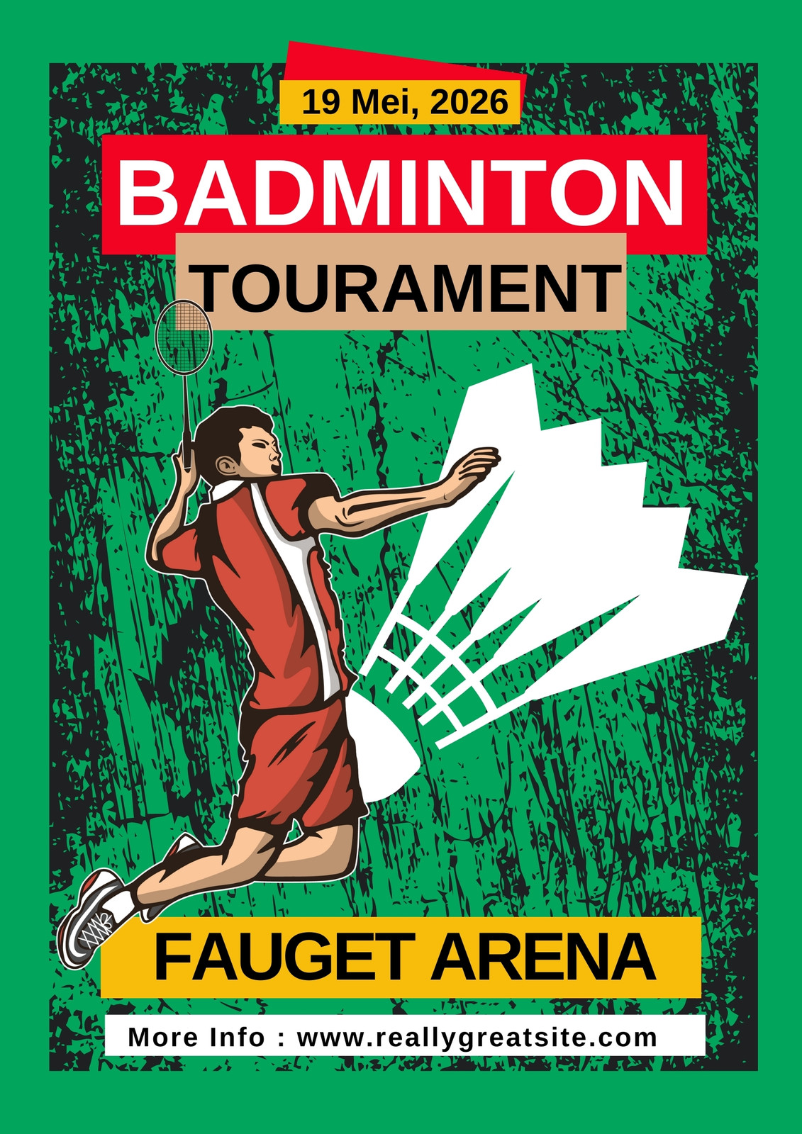 Badminton Tournament Flyer DIY Canva Badminton Tournament 