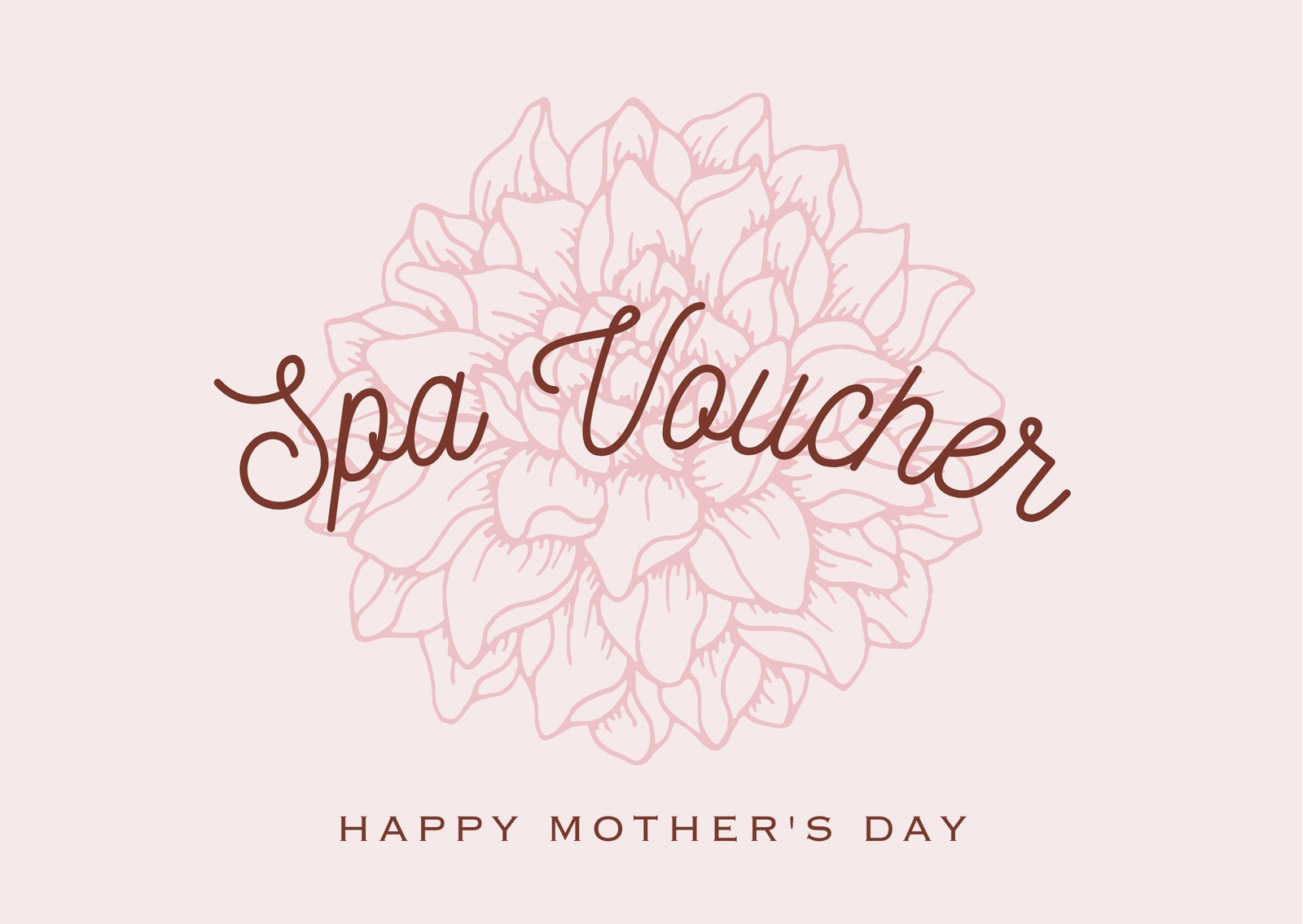Pink and Red Illustrated Floral Mother's Day Spa Gift Certificate