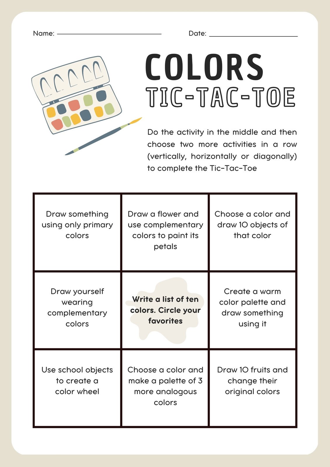 Rainbow Tic Tac Toe, PDF in 2023